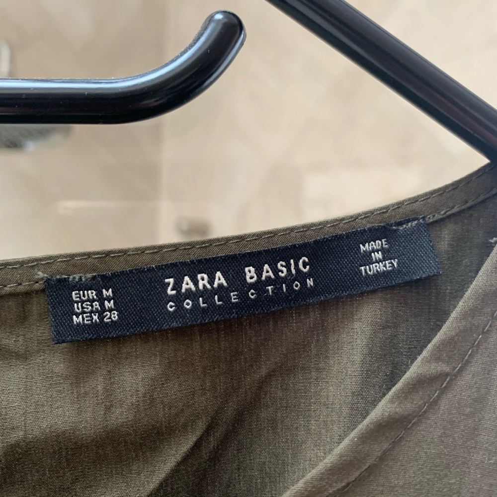 NWT! Zara Hunter Green Poplin Jumpsuit size M - Picture 6 of 6